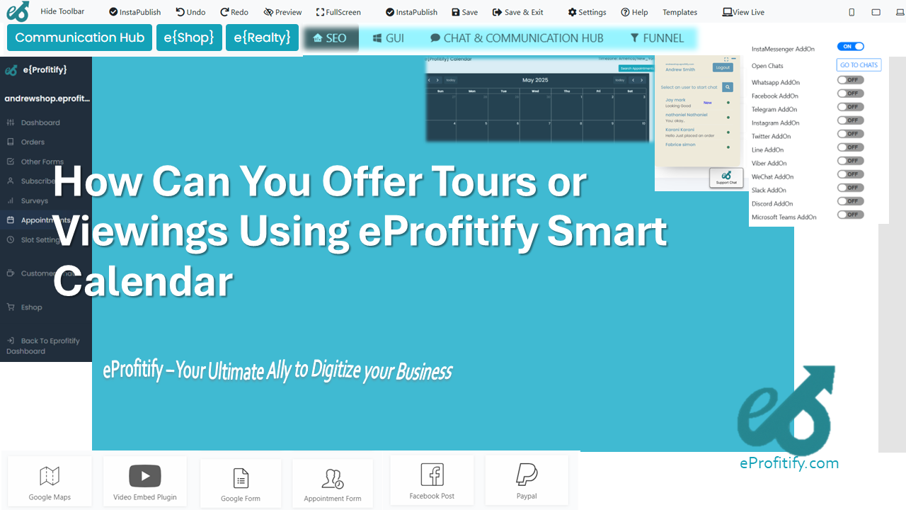 How Can You Offer Tours or Viewings Using eProfitify Smart Calendar